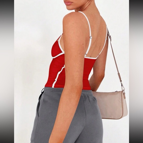 Color block pink casual tank top - Picture 10 of 16